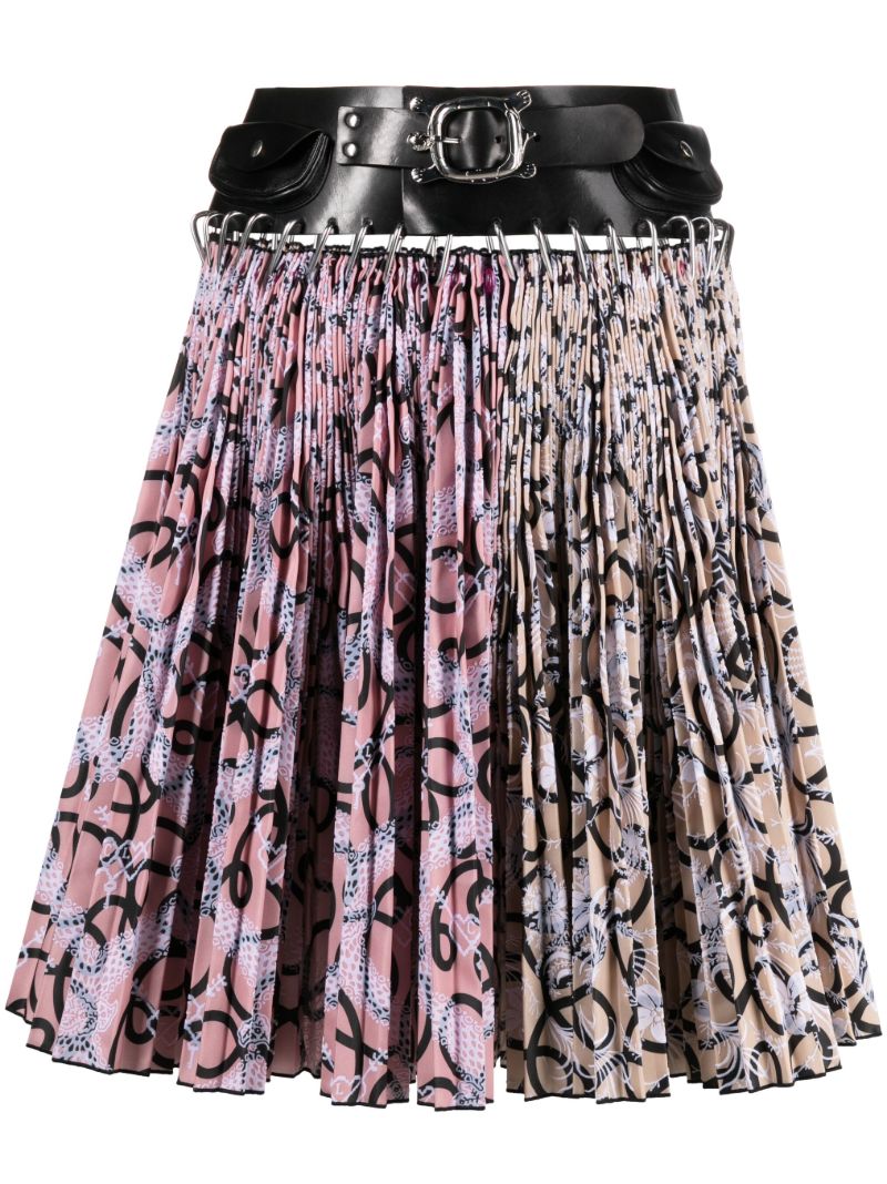 Pink Soldeu Printed Pleated Skirt