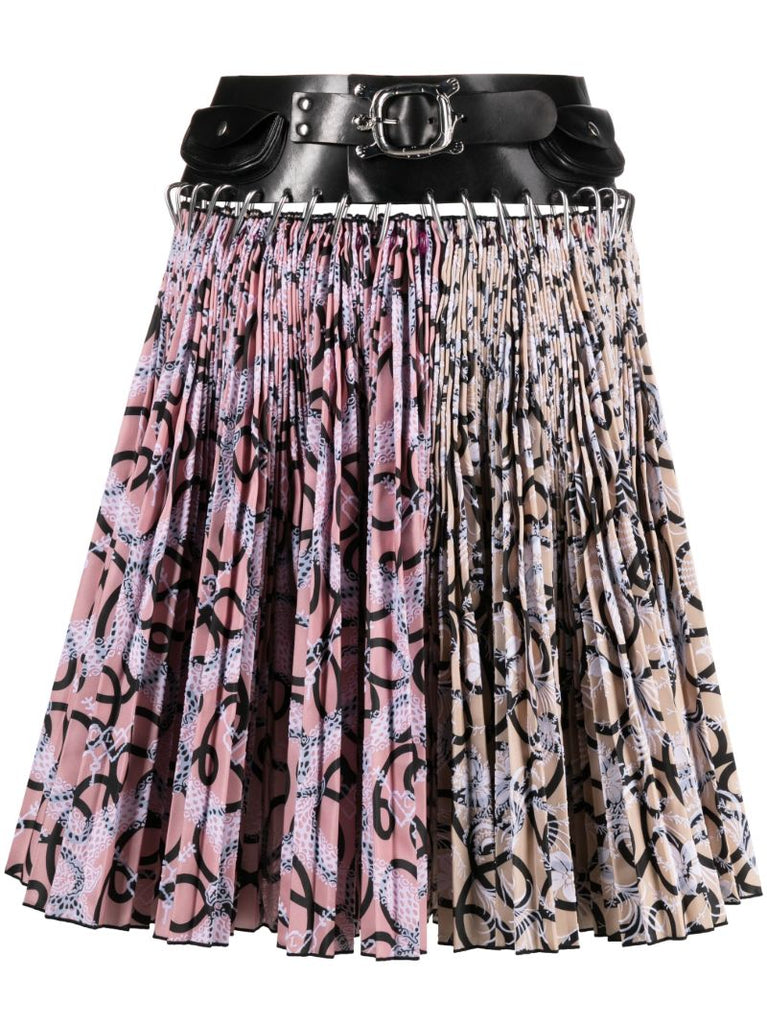 Pink Soldeu Printed Pleated Skirt