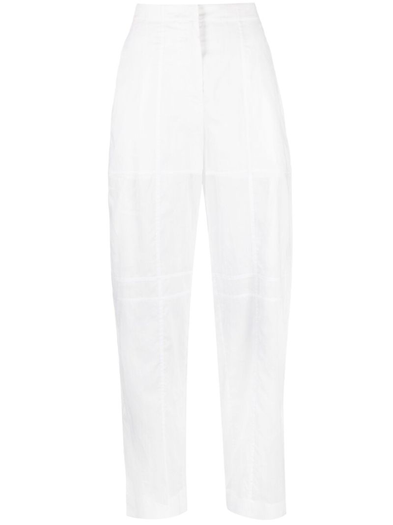 White Semi Sheer Cotton Trousers