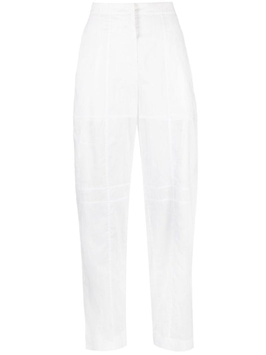 White Semi Sheer Cotton Trousers