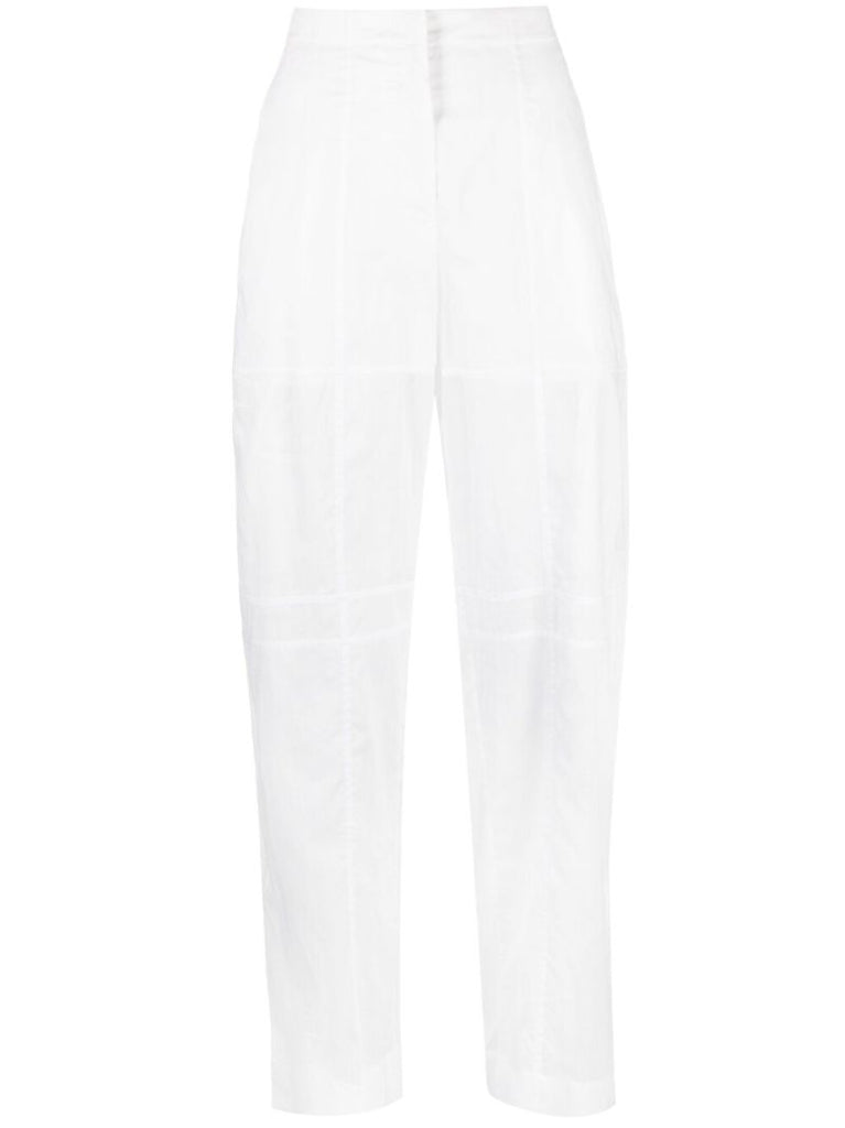 White Semi Sheer Cotton Trousers