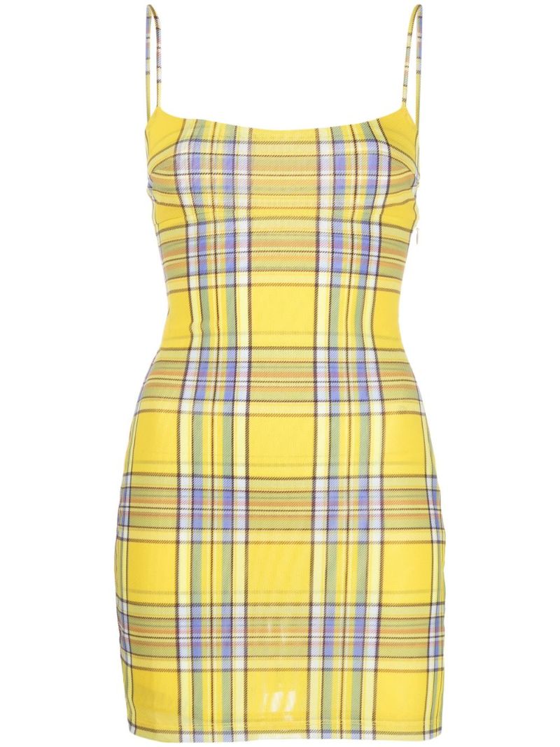Yellow Anya Plaid Mini Dress