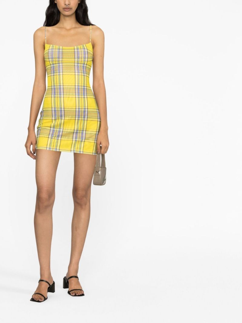 Yellow Anya Plaid Mini Dress