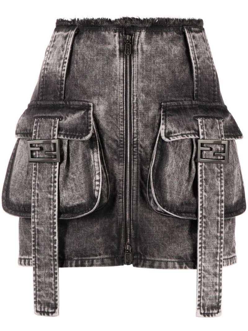 Black Denim Mini Skirt