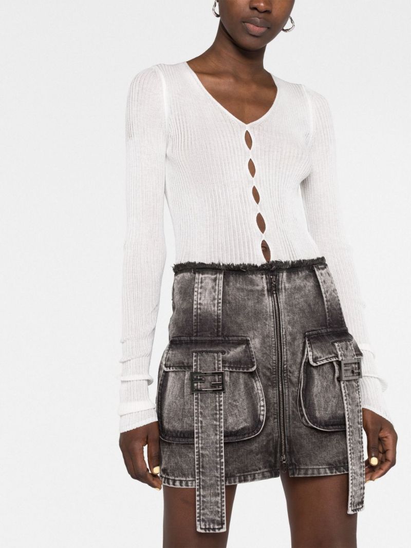 Black Denim Mini Skirt