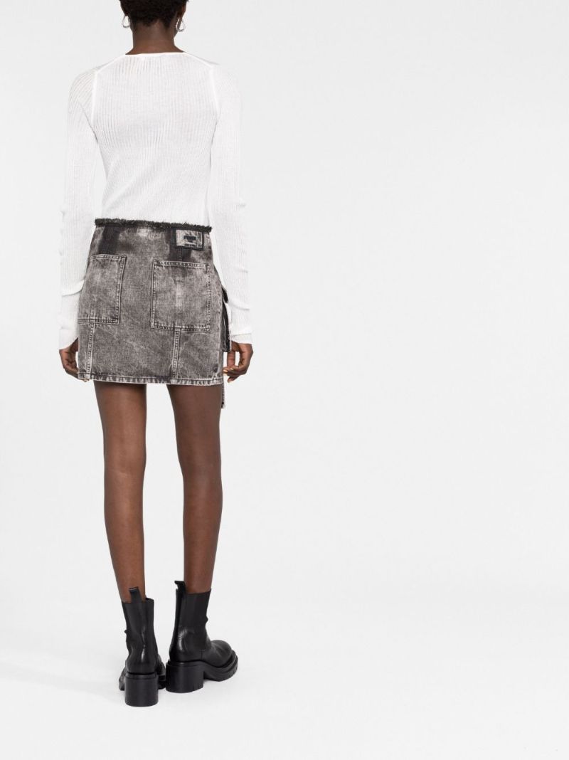 Black Denim Mini Skirt