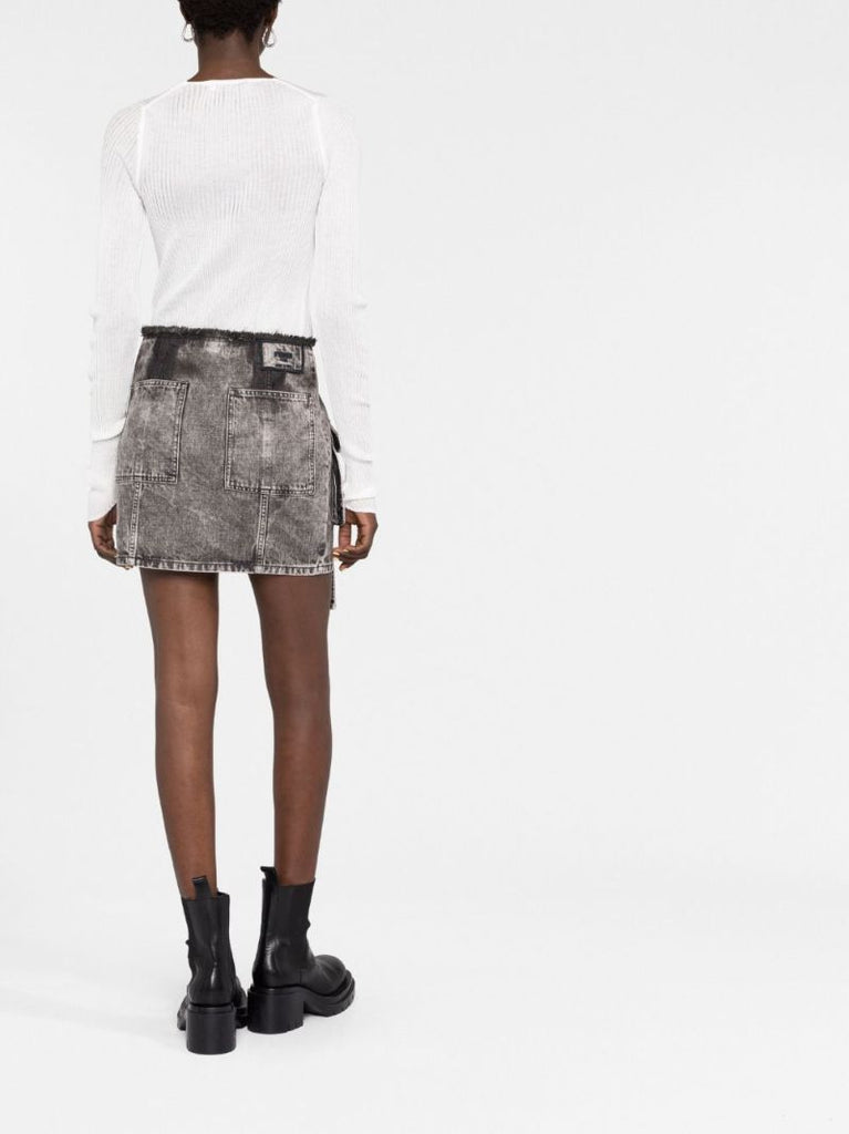 Black Denim Mini Skirt