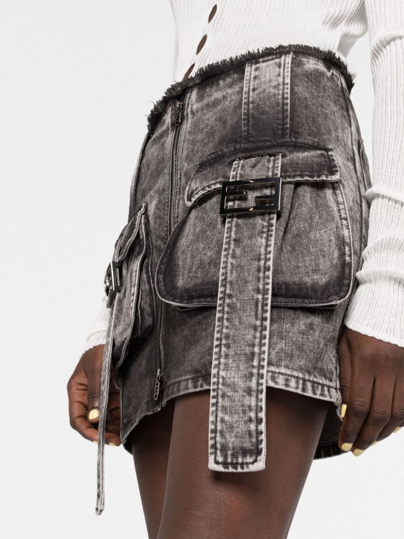 Black Denim Mini Skirt