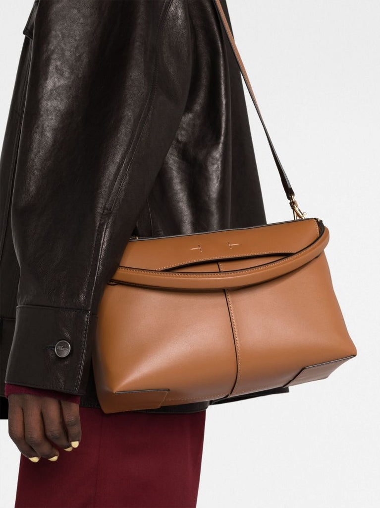 Brown Boston Small Leather Tote Bag