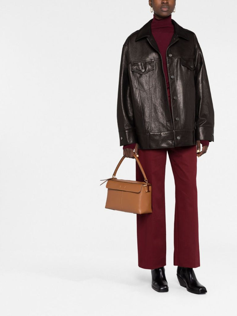 Brown Boston Small Leather Tote Bag