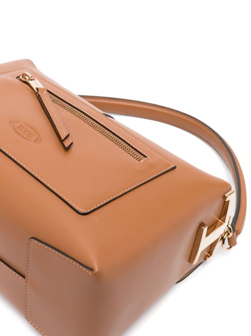 Brown Boston Small Leather Tote Bag