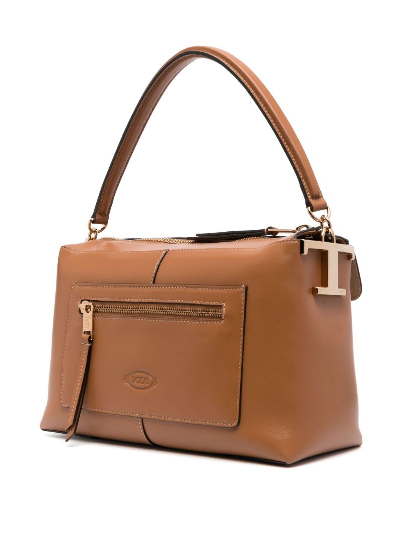 Brown Boston Small Leather Tote Bag