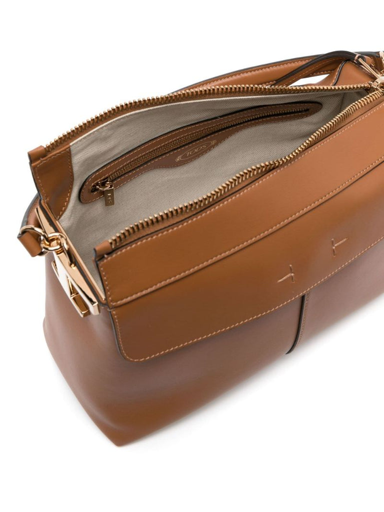 Brown Boston Small Leather Tote Bag