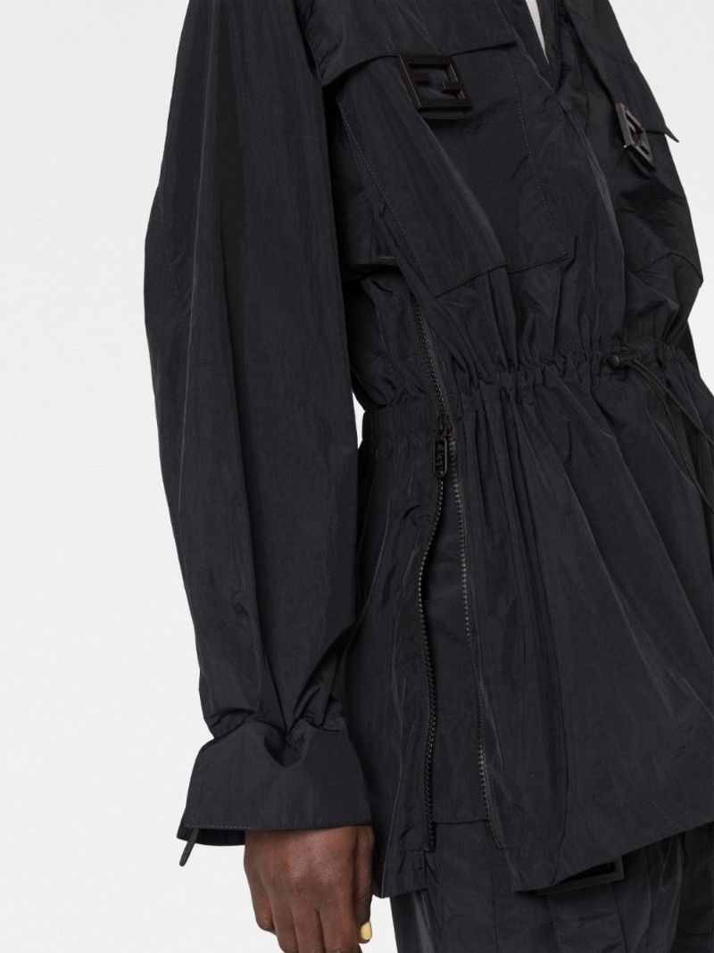 Black Hooded Anorak Jacket