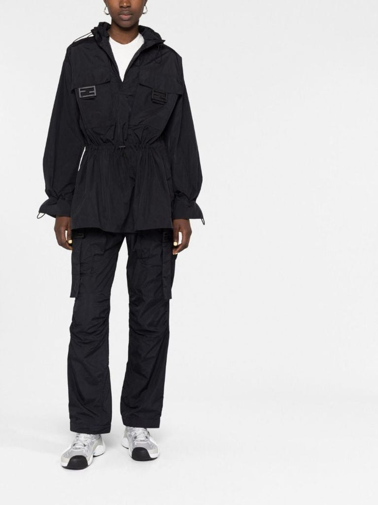 Black Hooded Anorak Jacket