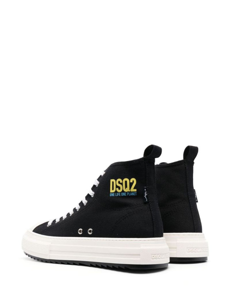 X Smurfs Black High-top Cotton Sneakers