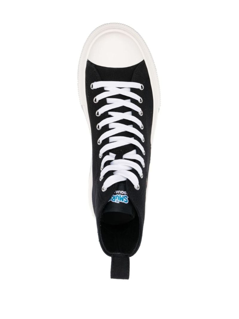 X Smurfs Black High-top Cotton Sneakers