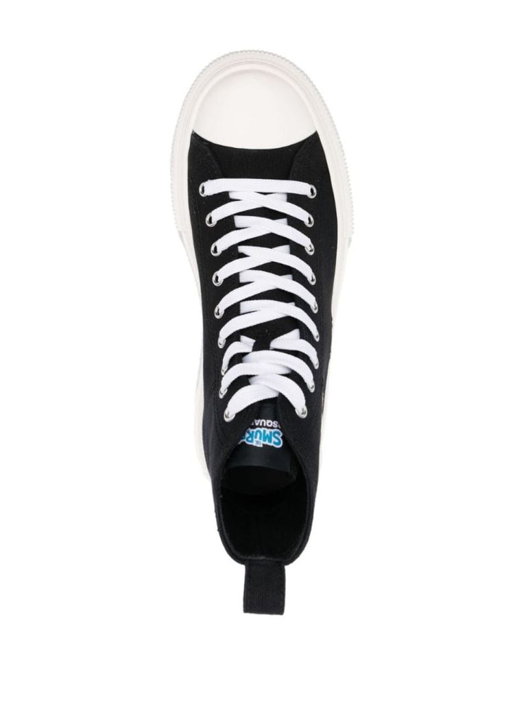X Smurfs Black High-top Cotton Sneakers