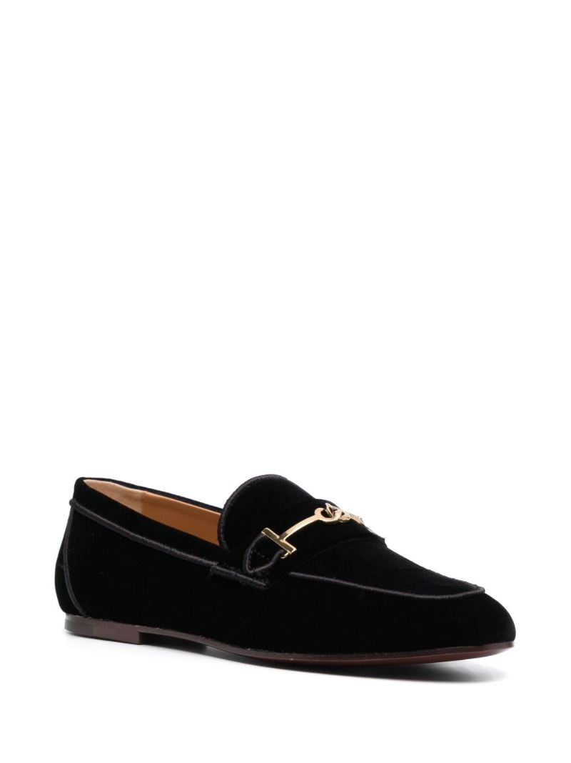 Black Double T Velvet Loafers