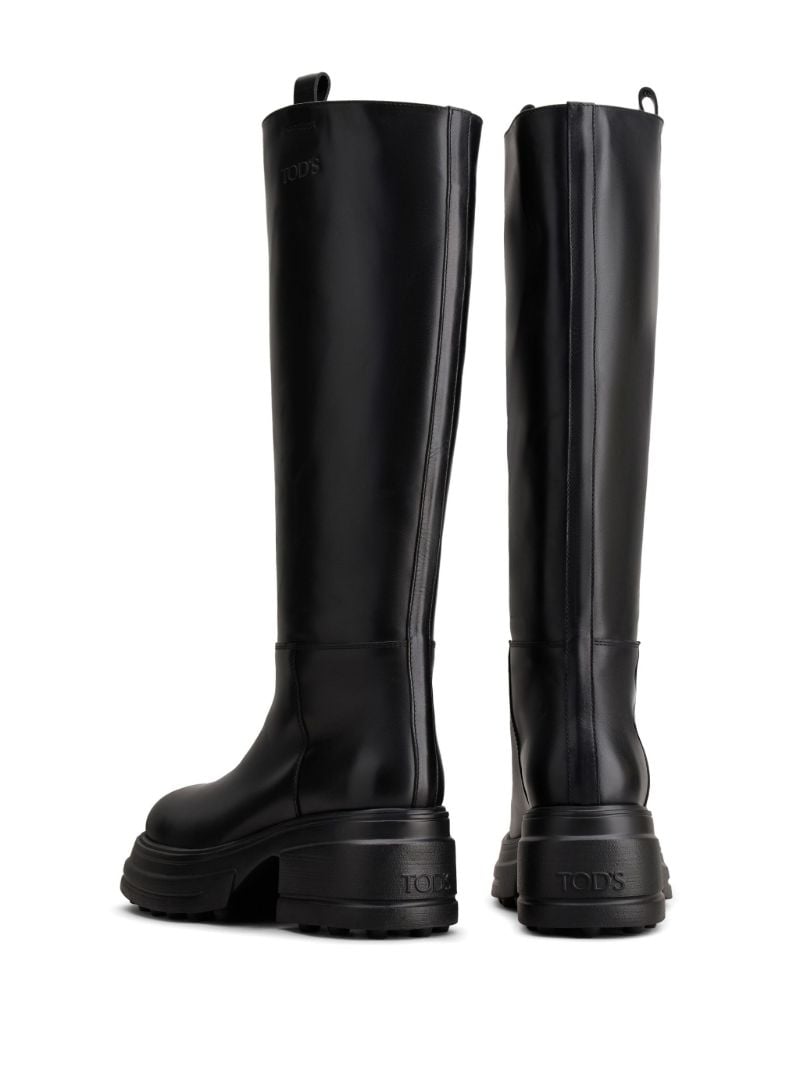 Black Knee-high Leather Boots