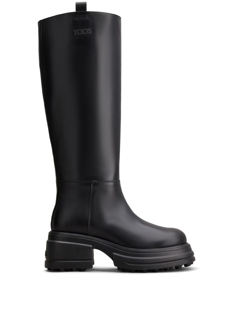 Black Knee-high Leather Boots