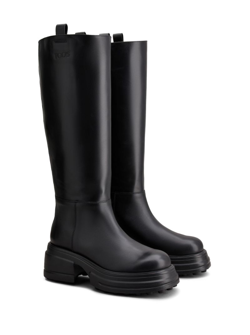 Black Knee-high Leather Boots