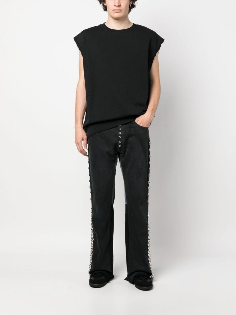 Black La Flare Studded Jeans