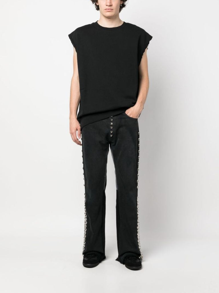 Black La Flare Studded Jeans
