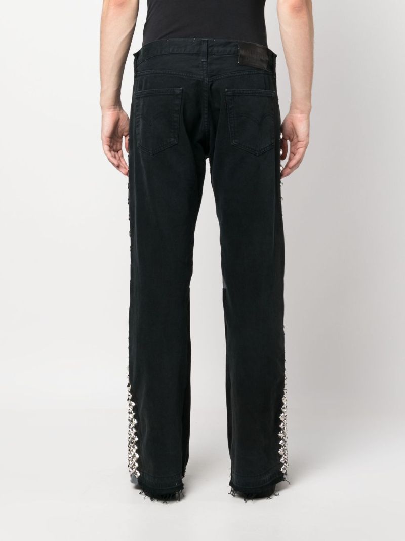 Black La Flare Studded Jeans