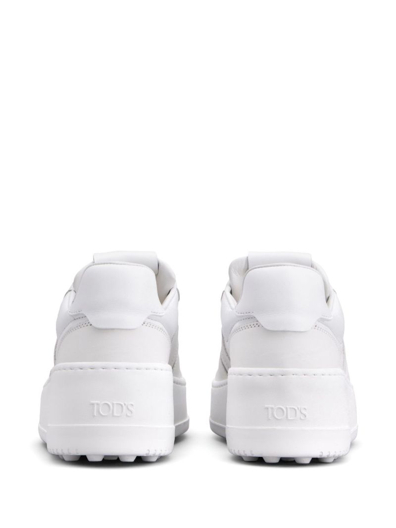 White Chunky Leather Seakers