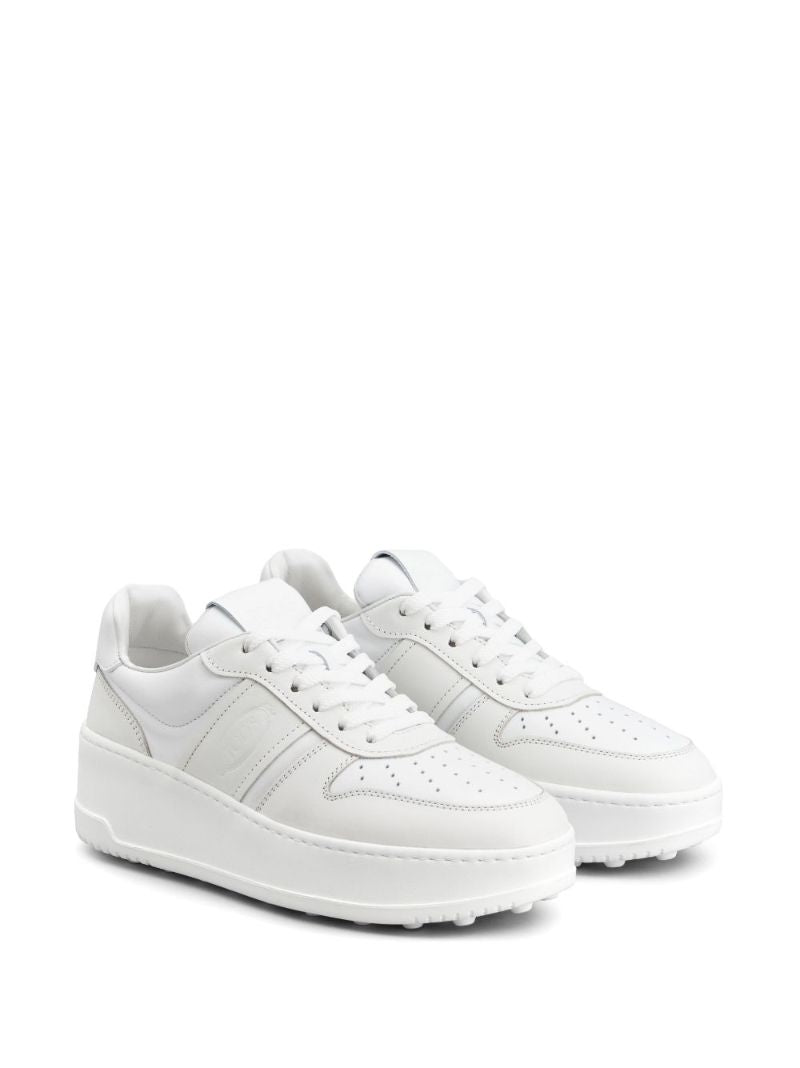White Chunky Leather Seakers
