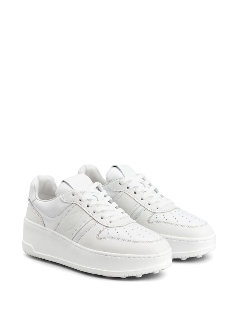 White Chunky Leather Seakers