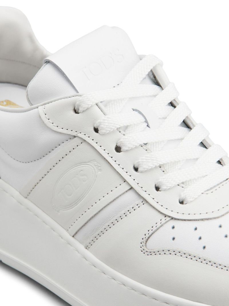 White Chunky Leather Seakers