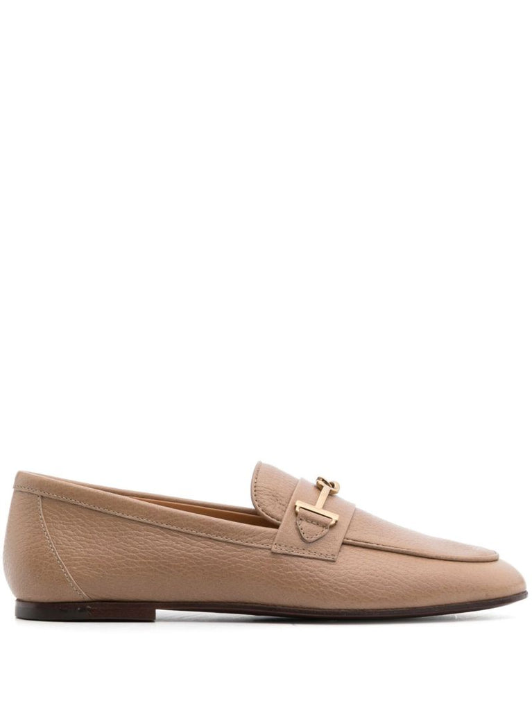 Neutral Double T Leather Loafers