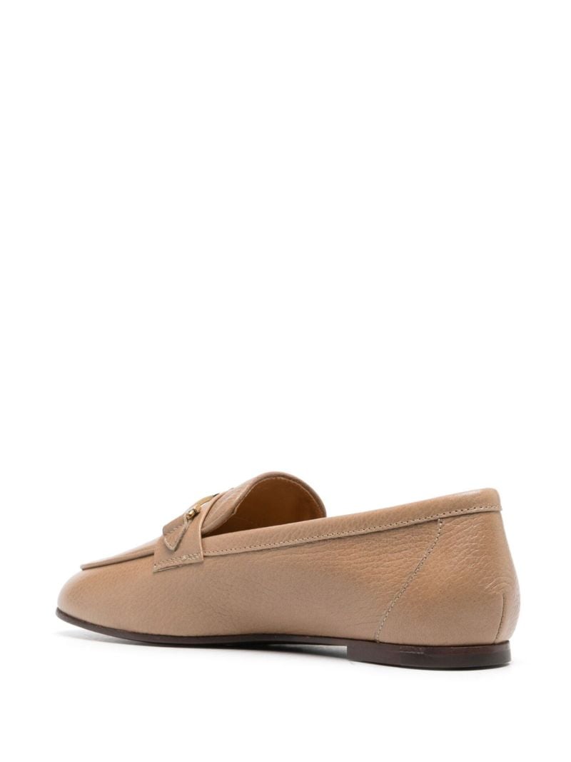 Neutral Double T Leather Loafers