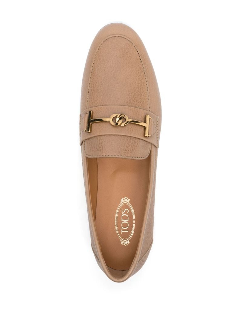 Neutral Double T Leather Loafers