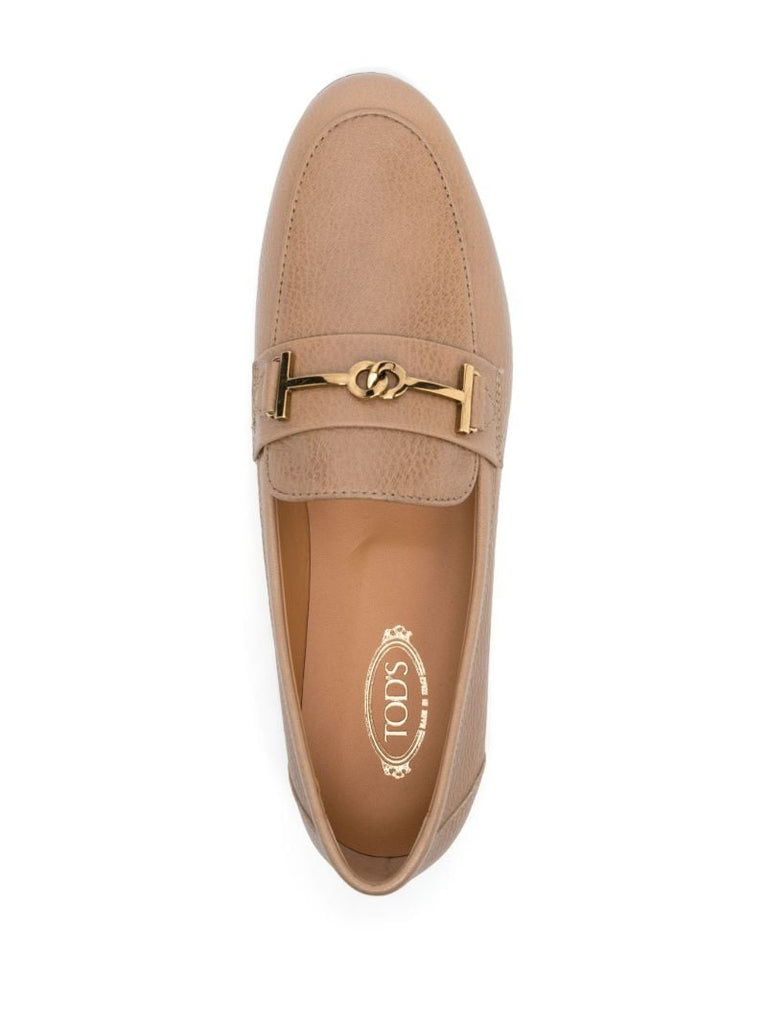 Neutral Double T Leather Loafers