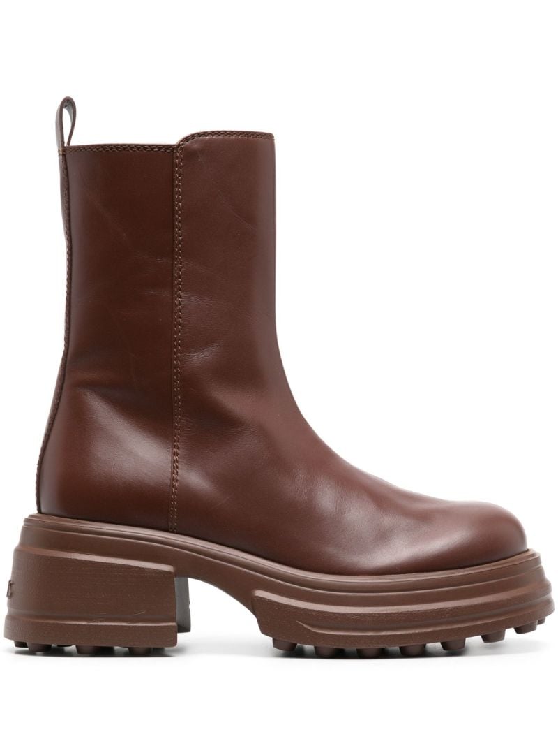 Brown Chunky 60 Leather Ankle Boots