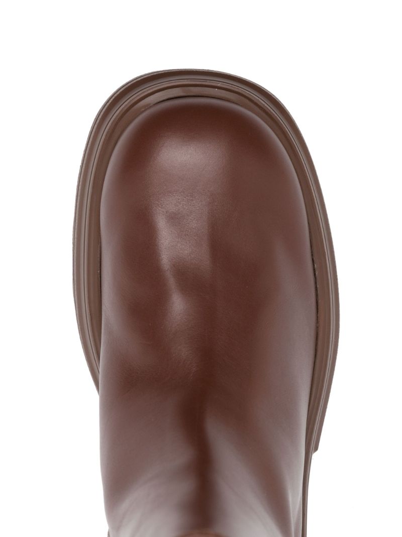 Brown Chunky 60 Leather Ankle Boots