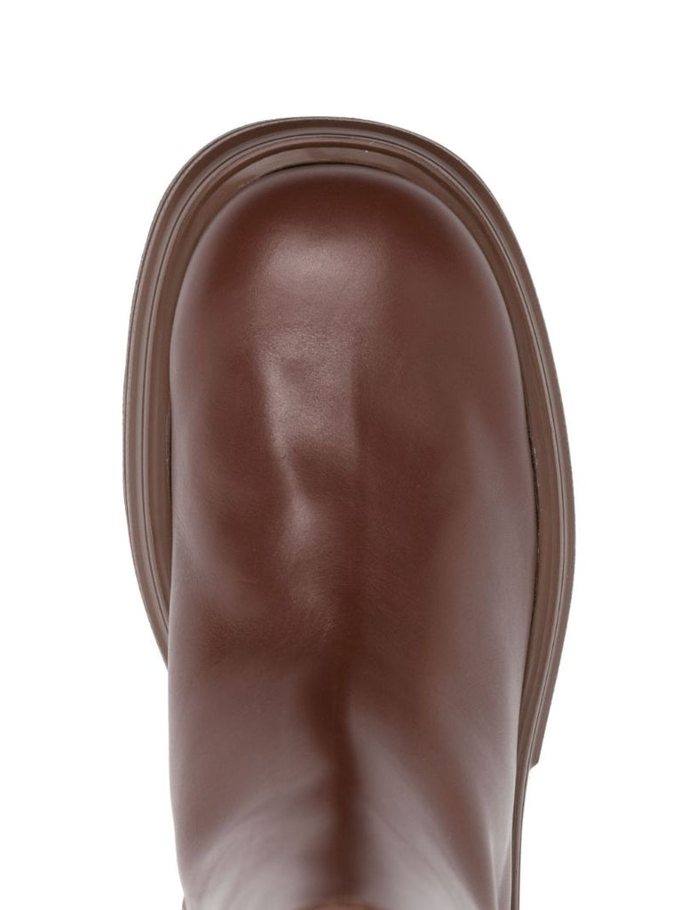 Brown Chunky 60 Leather Ankle Boots