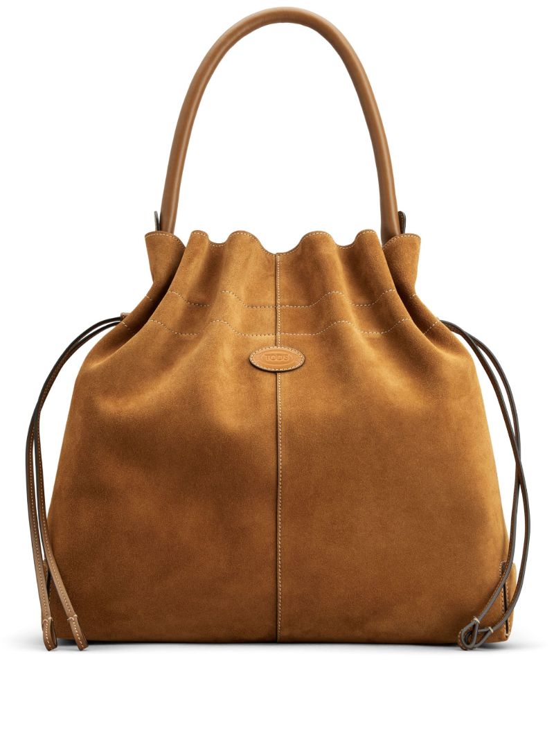 Brown Di Medium Suede Bucket Bag