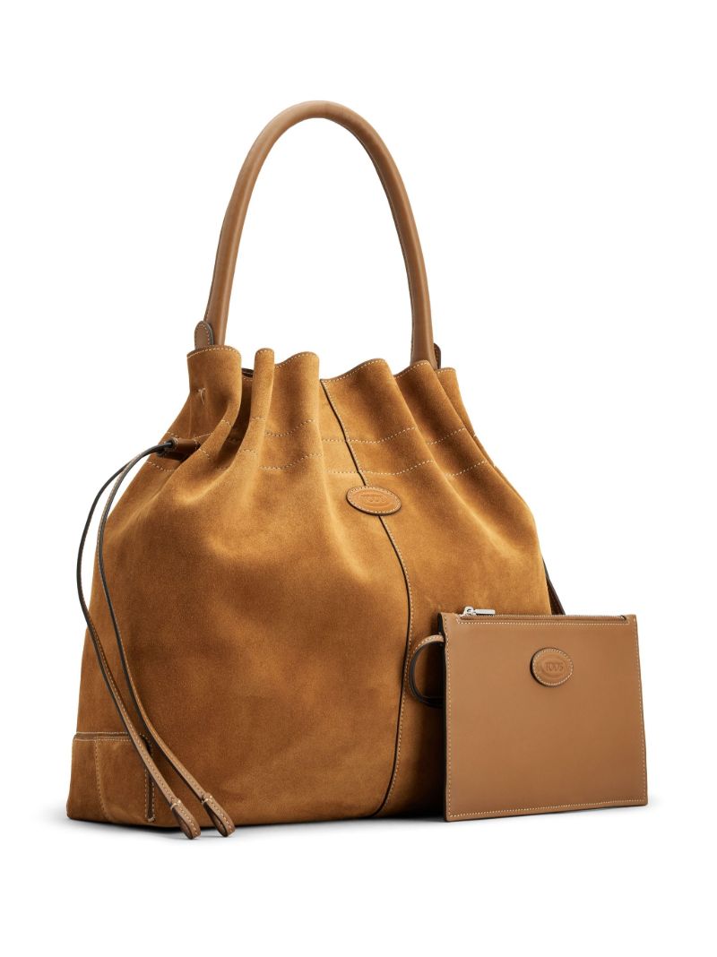 Brown Di Medium Suede Bucket Bag