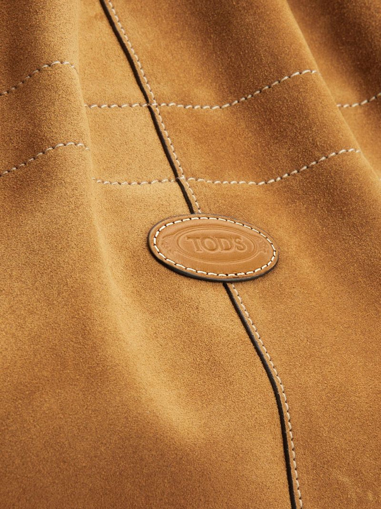 Brown Di Medium Suede Bucket Bag