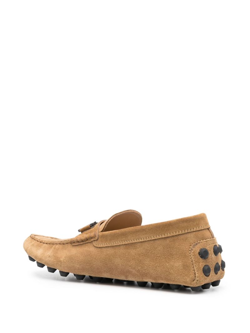 Neutral Gommino Double T Suede Loafers