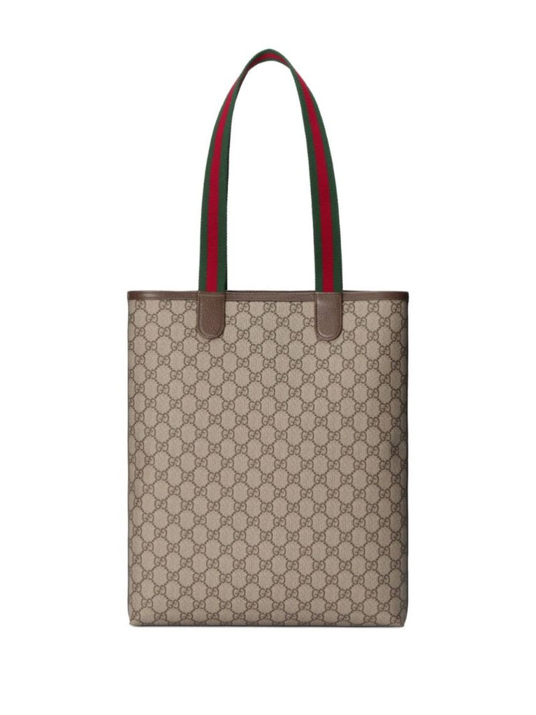 Neutral Gg Small Tote Bag