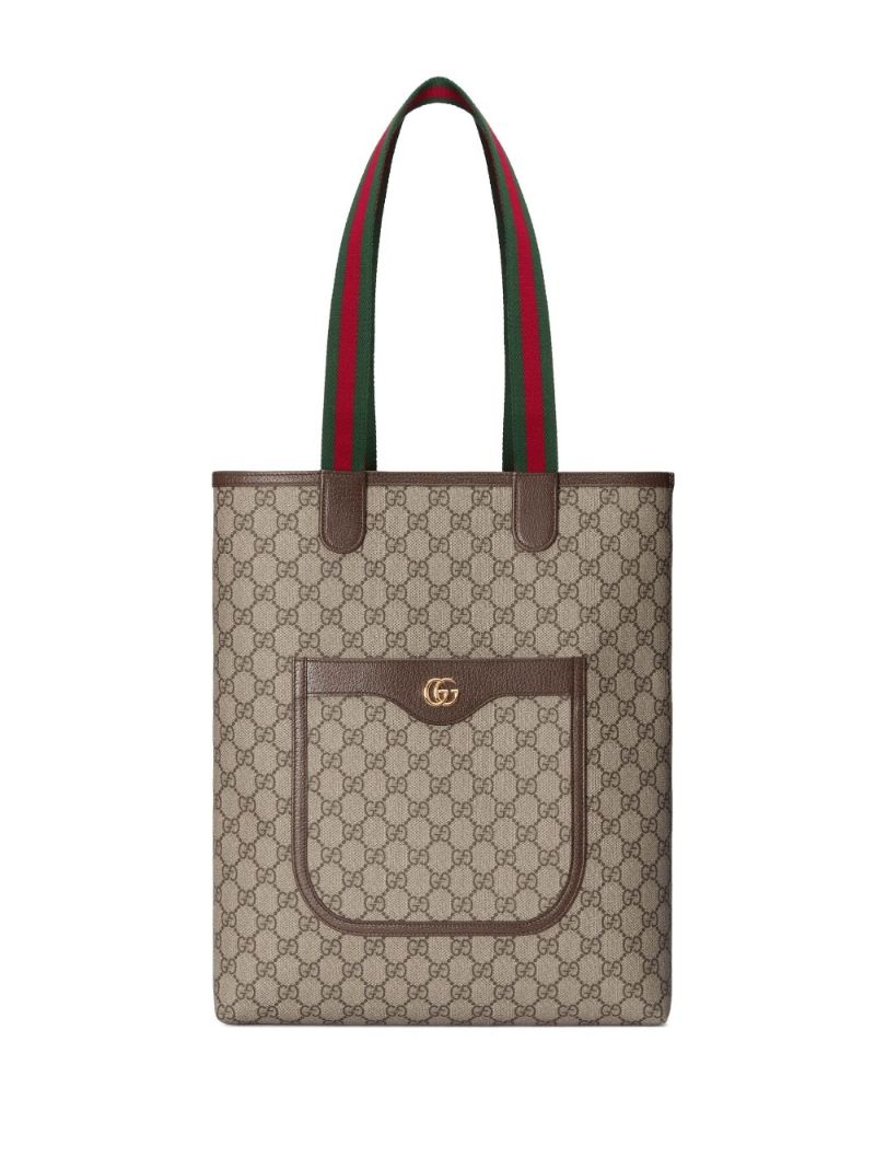 Neutral Gg Small Tote Bag