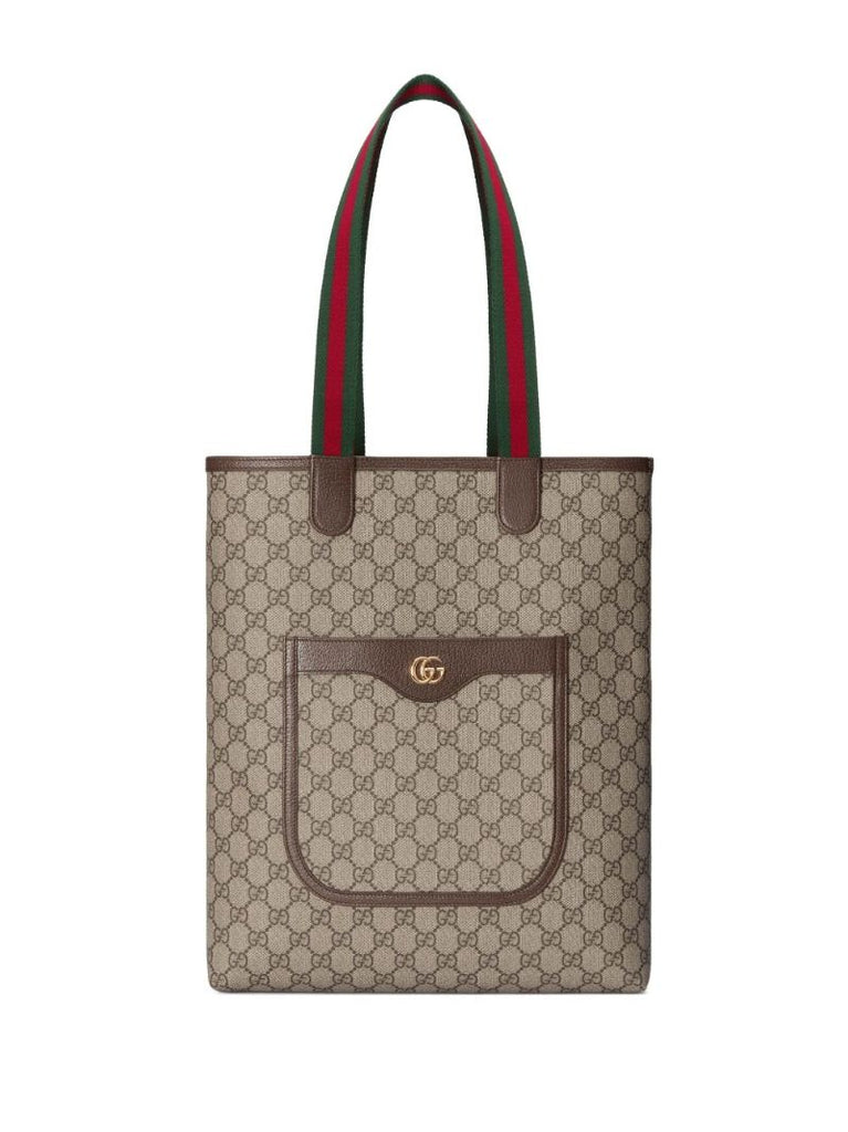 Neutral Gg Small Tote Bag