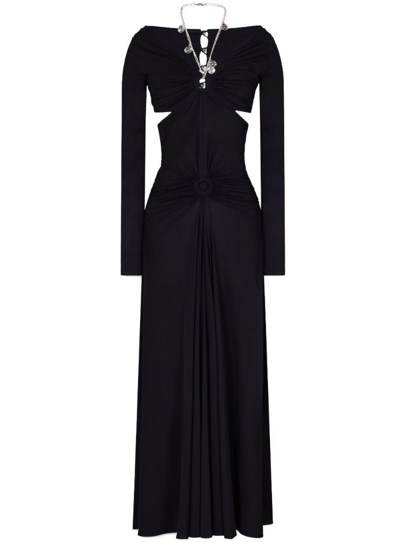 Black Halterneck Chain Maxi Dress