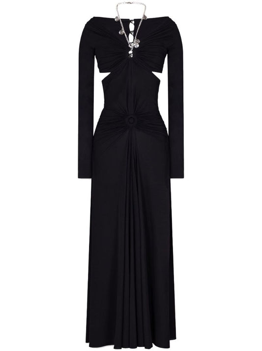 Black Halterneck Chain Maxi Dress