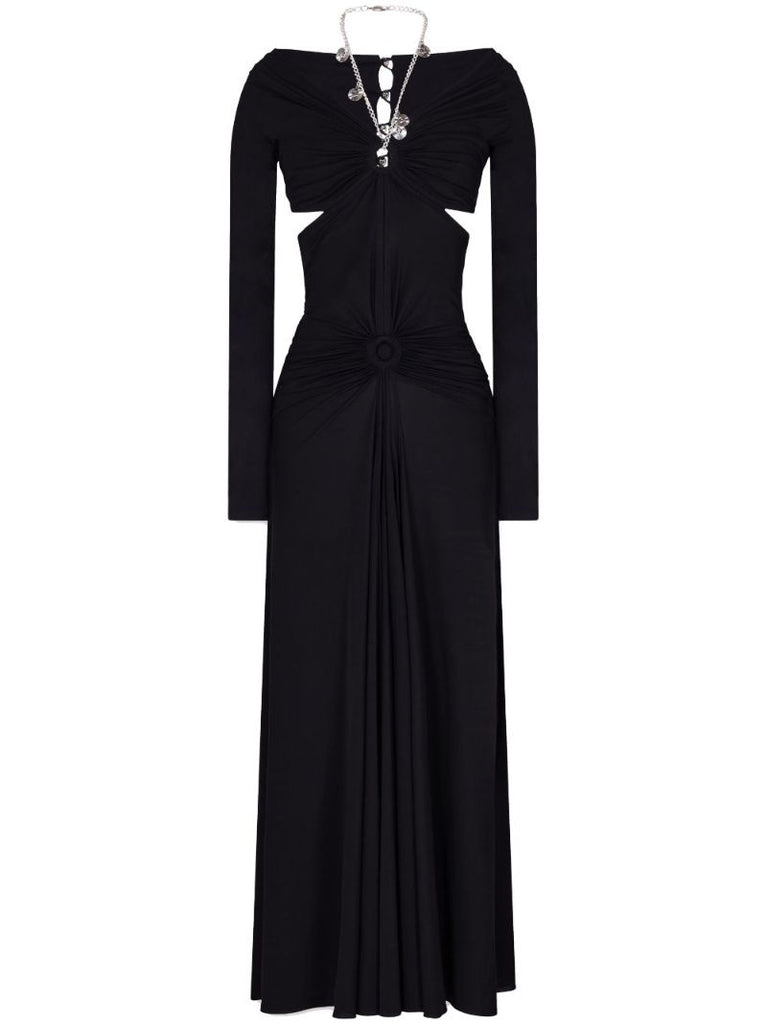Black Halterneck Chain Maxi Dress